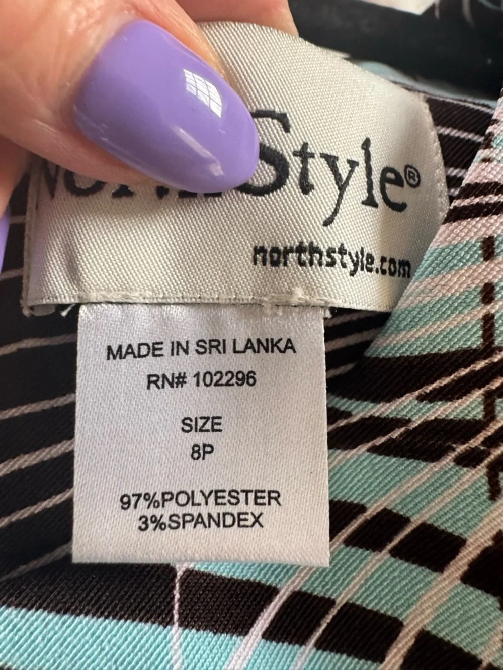 Mid-Century Modern Aqua & Black Midi Dress - Picture 6 of 9